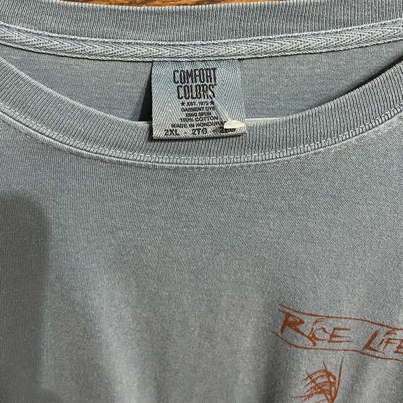 Comfort Colors Rice Life long sleeve bluish color tshirt, 2XLarge, NWOT, - Picture 4 of 5